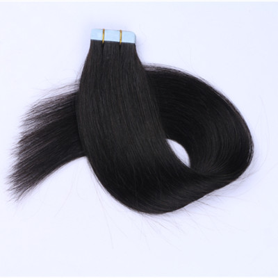 Invisible black remy human tape in hair extensions, double drawn tape in extensions.HN200